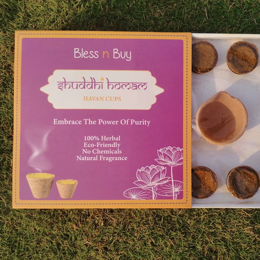 Shuddhi Homam Cups + Terracotta Floral Stand