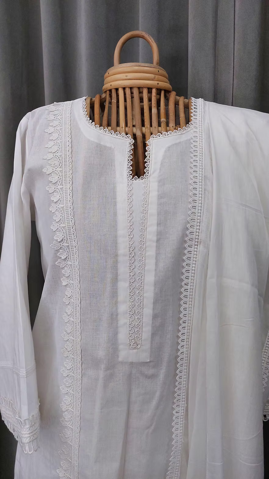 White Poplin Kurta Pant Set
