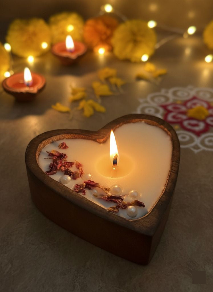 Wooden Heart Soy Wax Candle