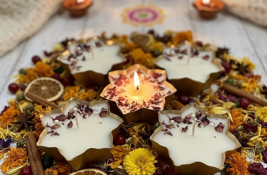 Soy Wax Candles - Floral Set Of 4