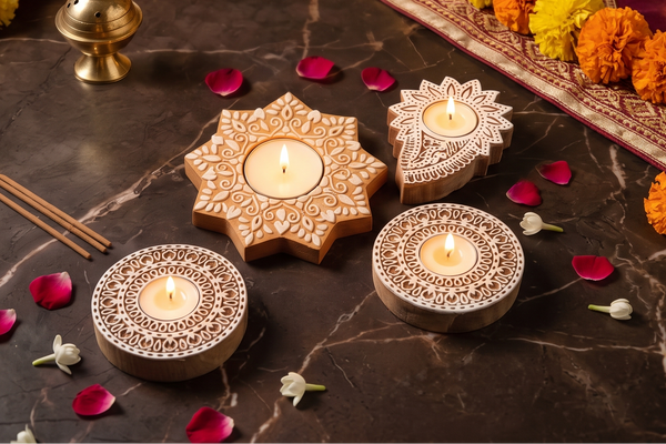 Block print tea-light