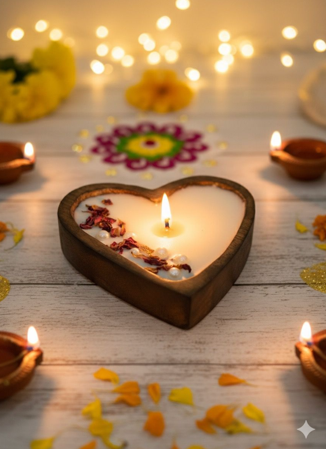 Wooden Heart Soy Wax Candle