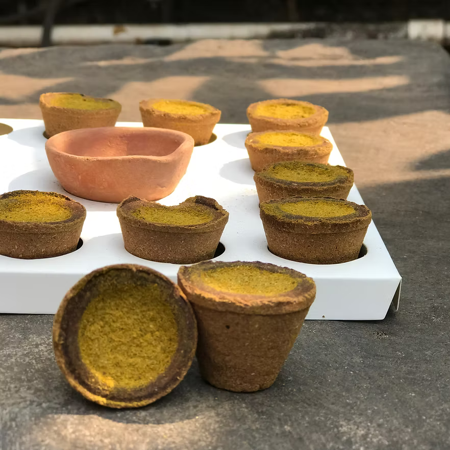 Shuddhi Homam Cups + Terracotta Floral Stand