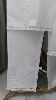 White Poplin Kurta Pant Set