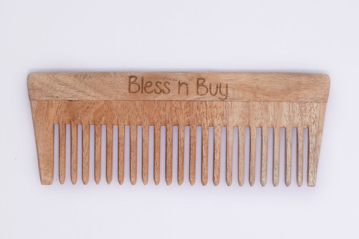 Neem Wood Comb - Wide Bristled